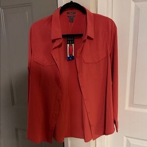 Eddie Bauer Women's Red Button Down Shirt